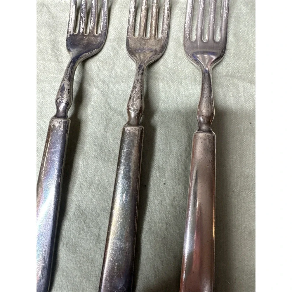 Rogers & Hamilton 12 Solid Handle Set Of 3 Dinner Forks 7 1/4